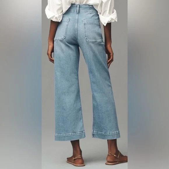 NWT Anthropologie 20W The Colette Crop High-Rise Wide-Leg Jeans by Maeve - Picture 2 of 16